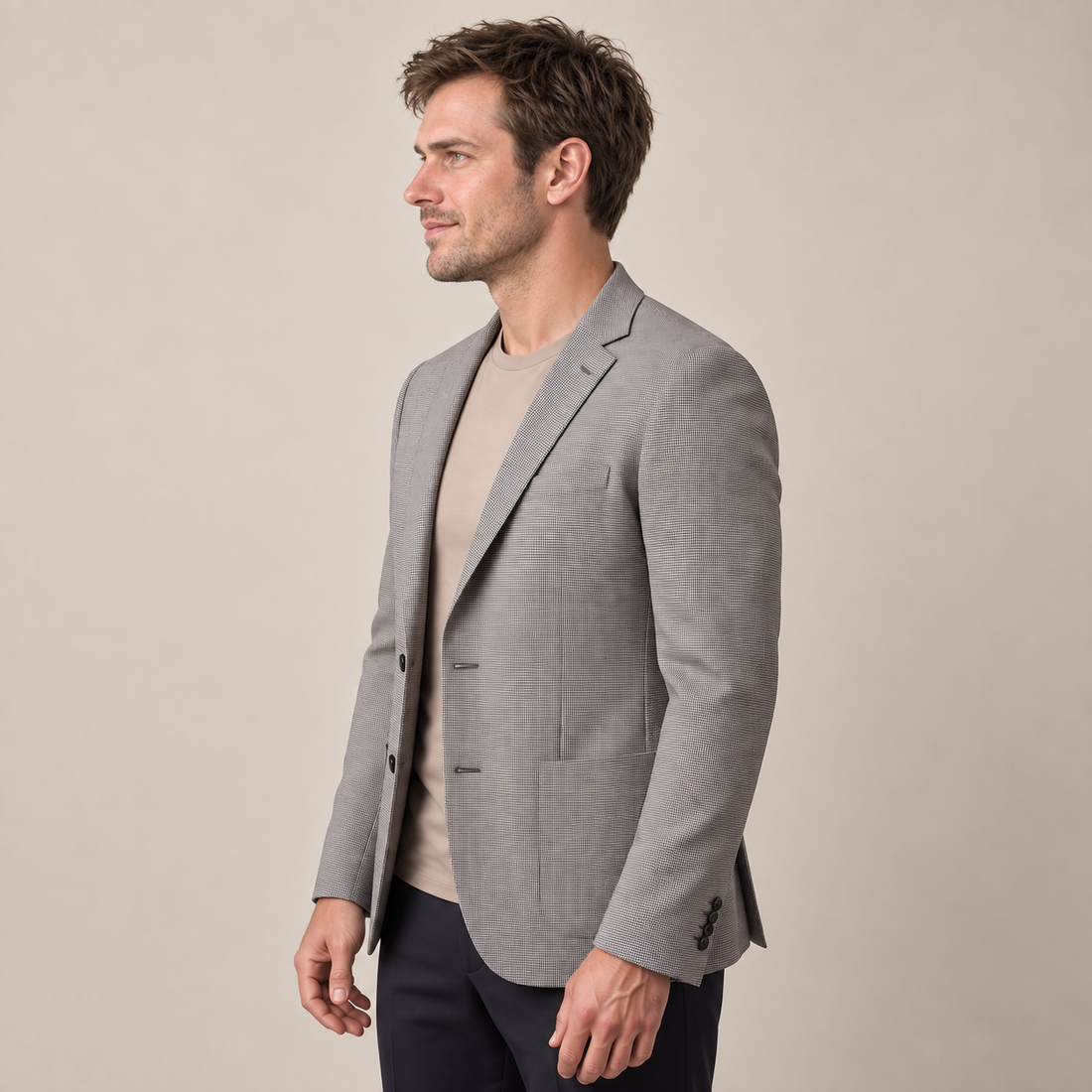 Men's Textured Two-Button Blazer