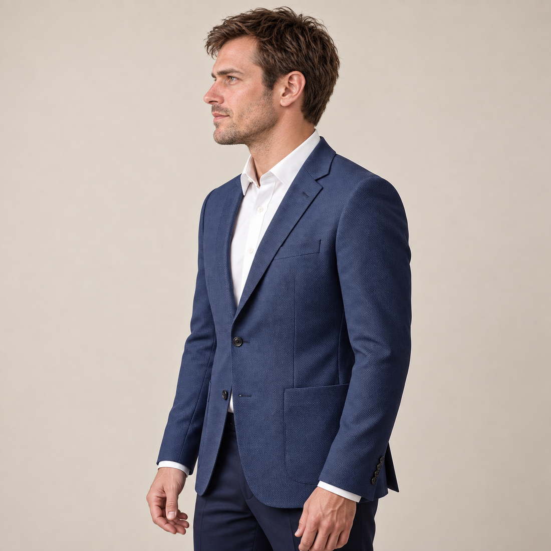 Men's Textured Two-Button Blazer