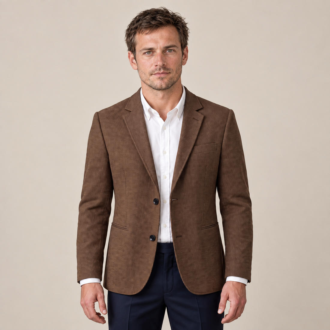 Men's Textured Two-Button Blazer