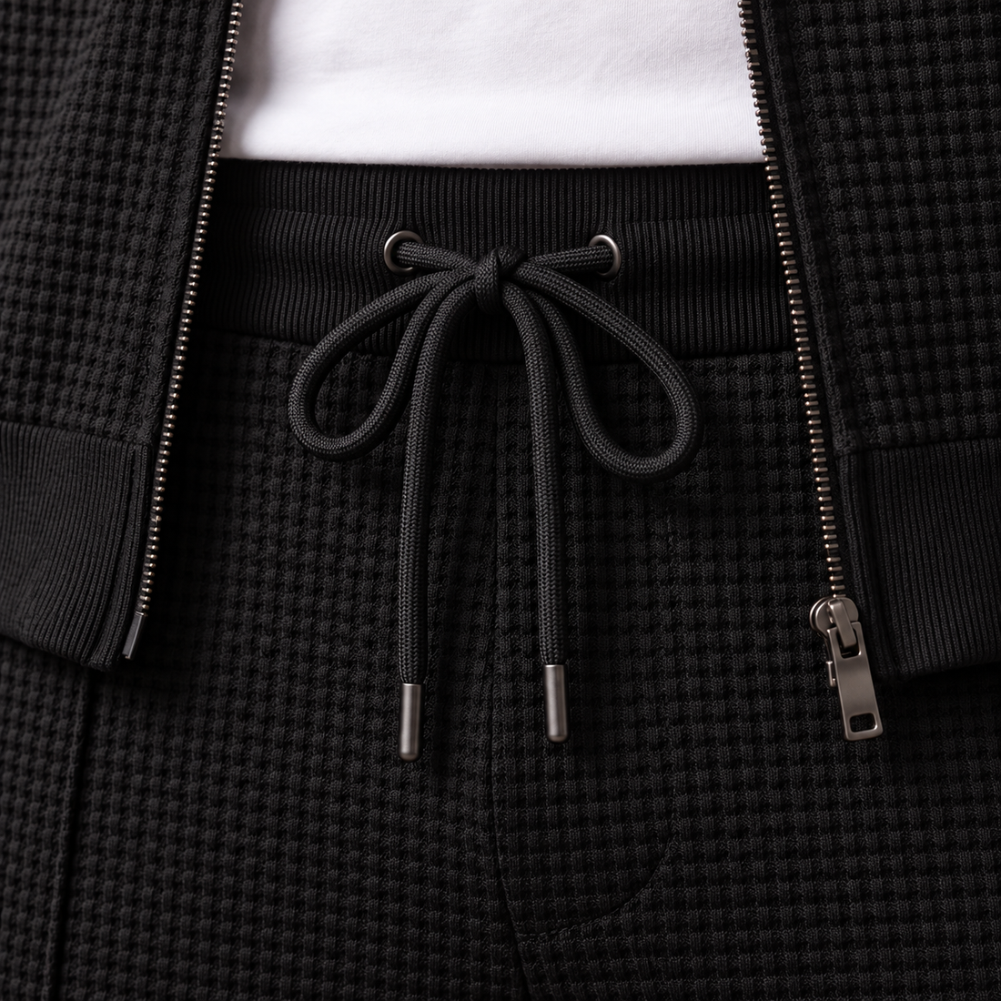 Men's Textured Zip Jacket Trouser Set