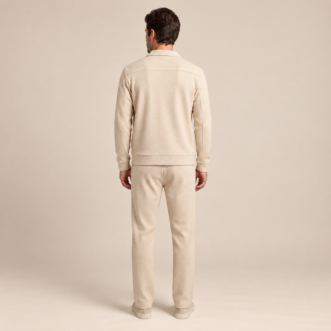 Men's Textured Zip Jacket Trouser Set