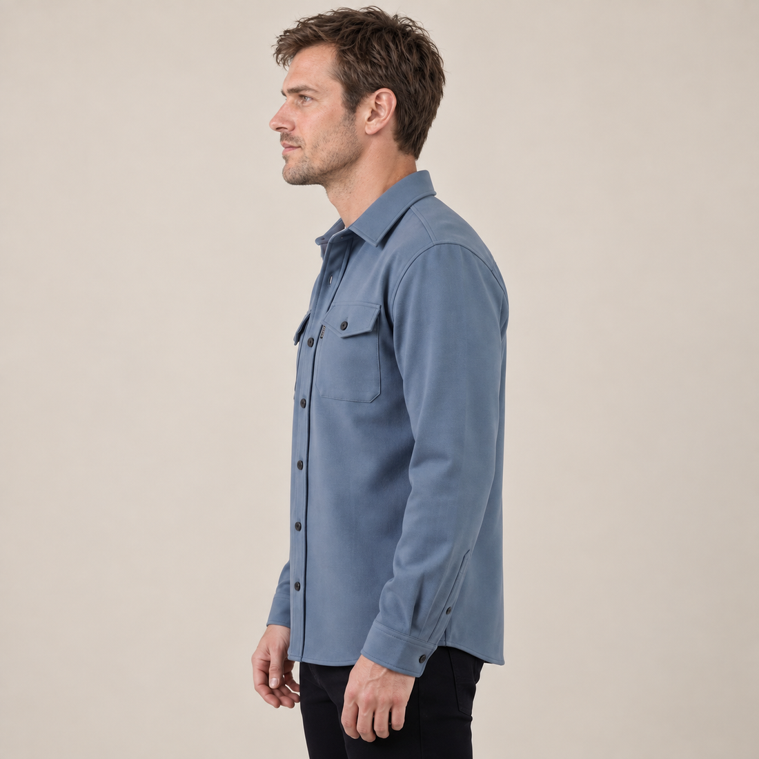 Men's Twin-Pocket Overshirt Slim Fit