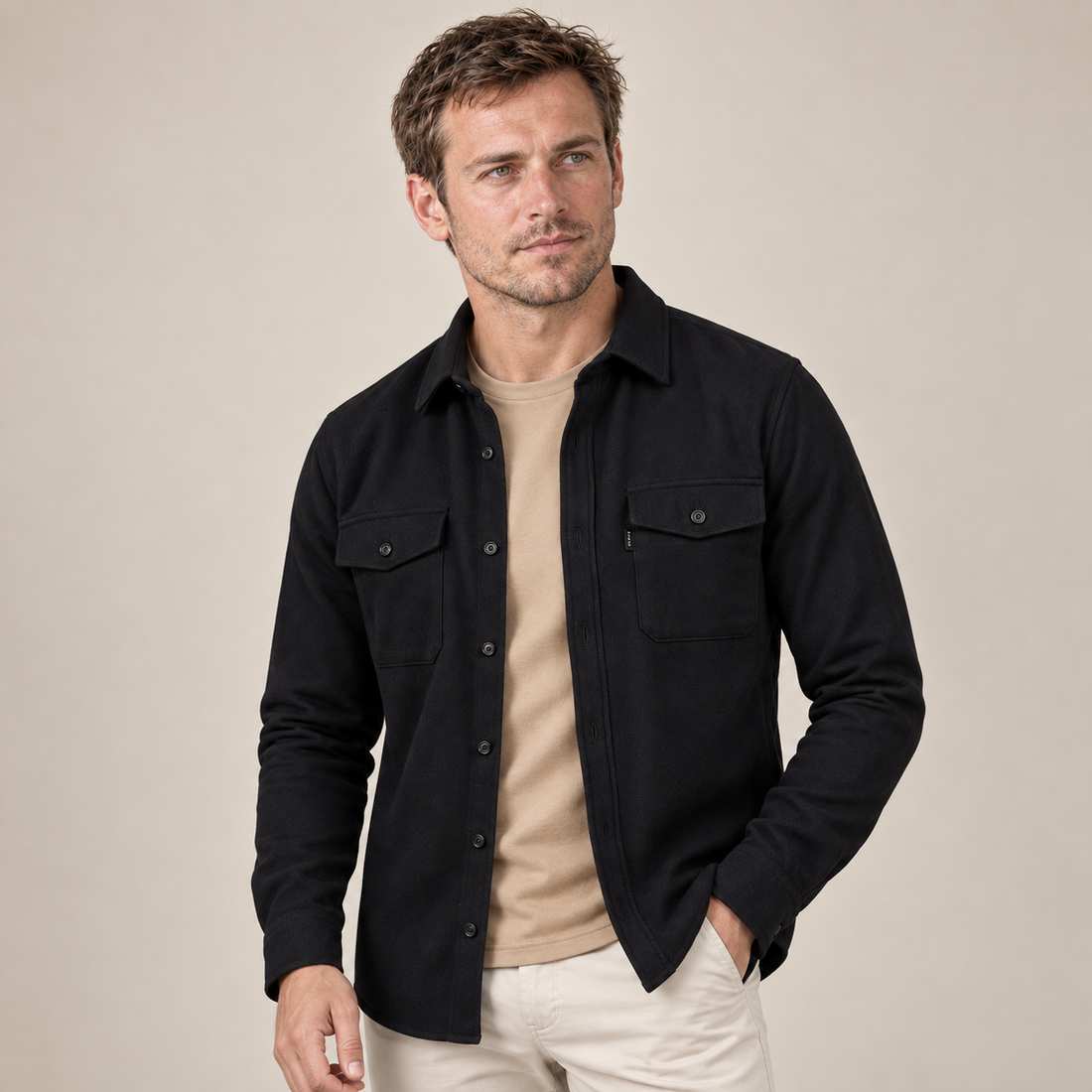 Men's Twin-Pocket Overshirt Slim Fit