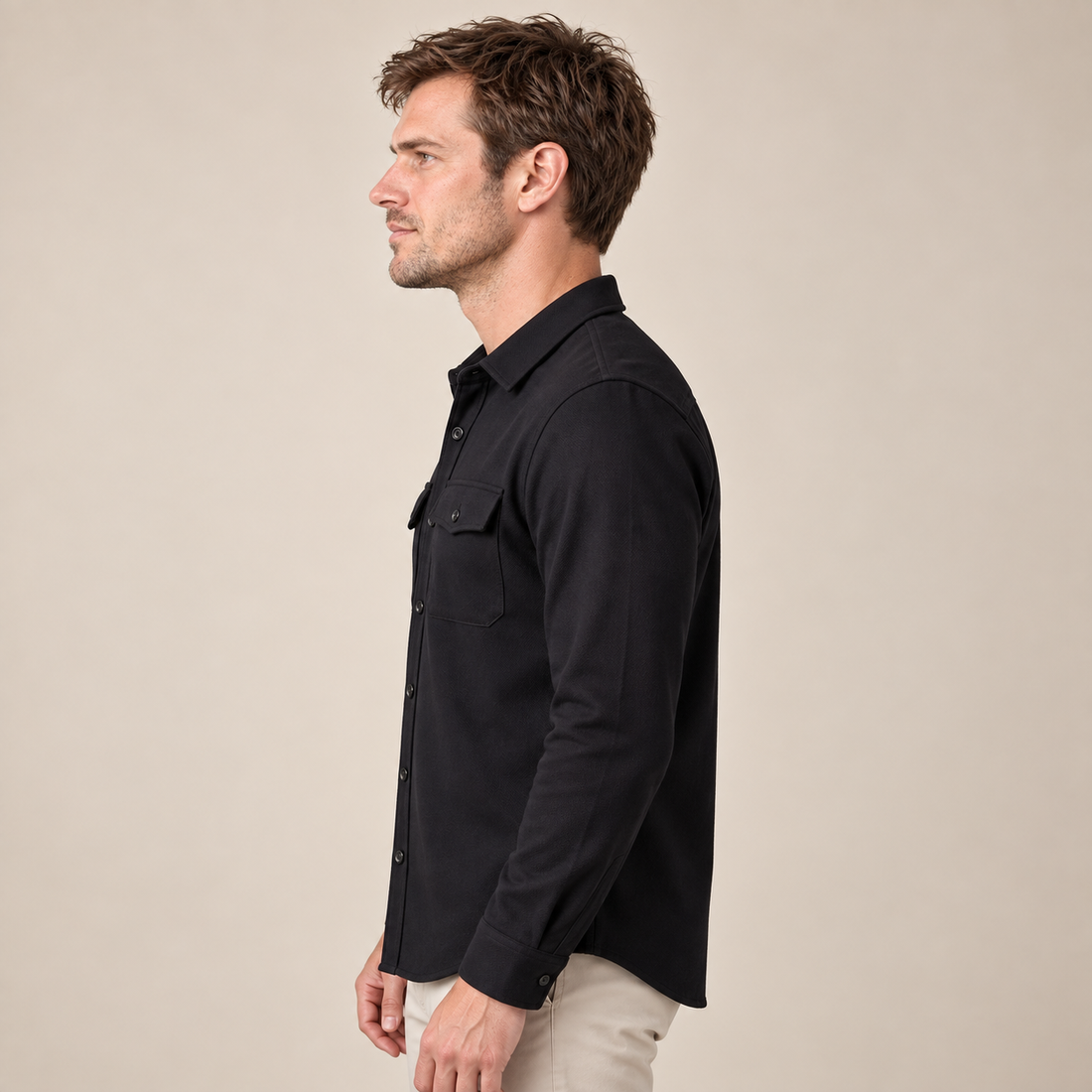 Men's Twin-Pocket Overshirt Slim Fit