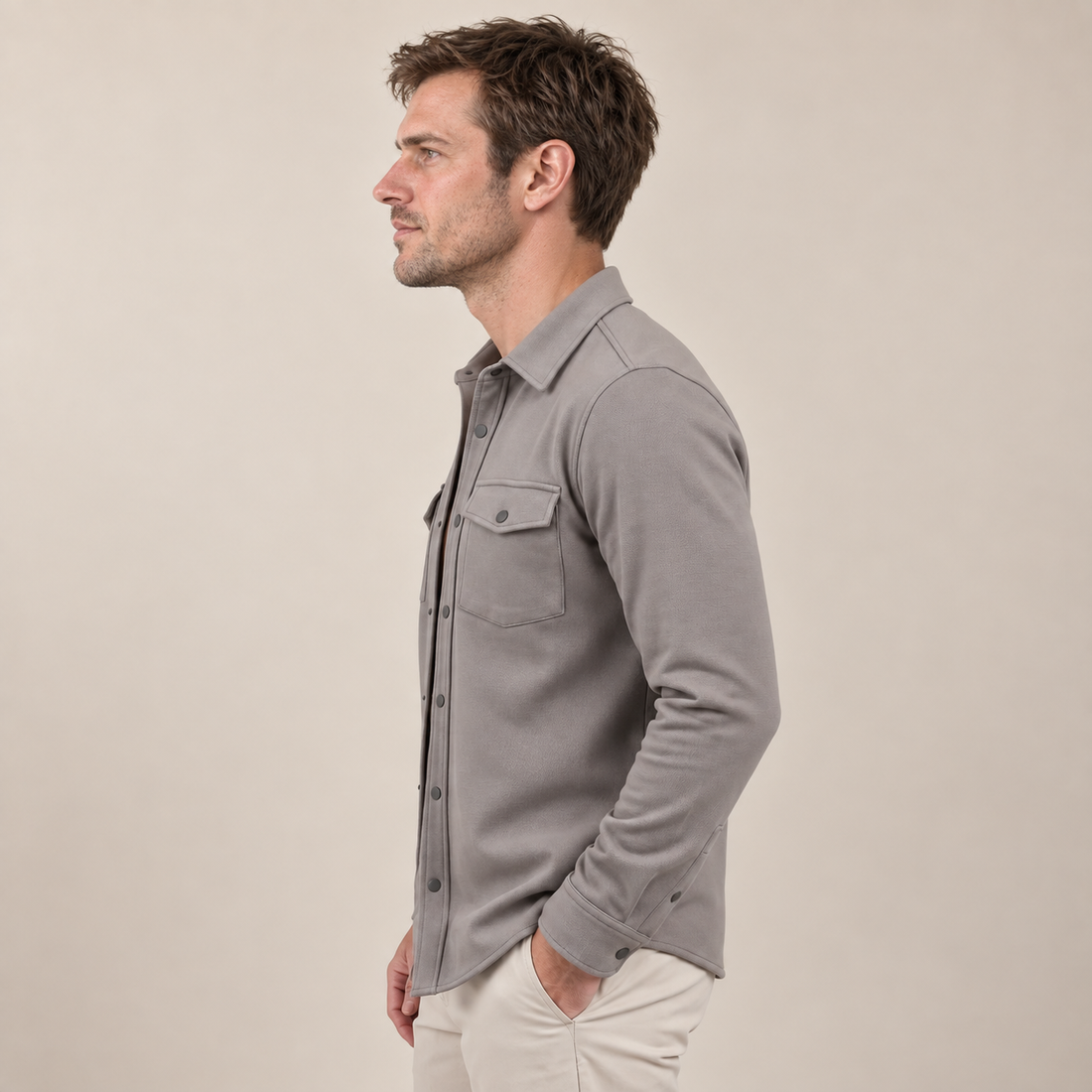 Men's Twin-Pocket Overshirt Slim Fit