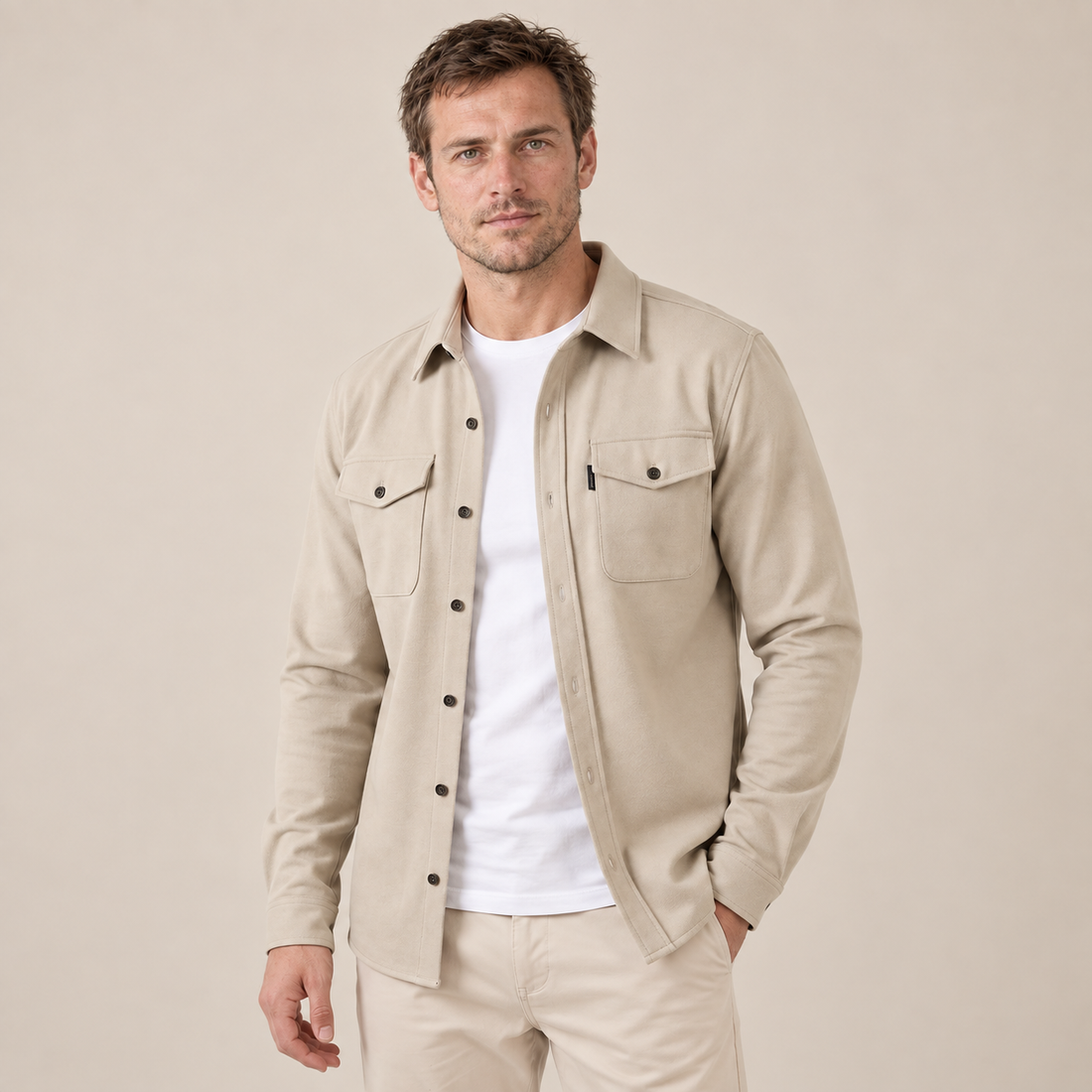 Men's Twin-Pocket Overshirt Slim Fit