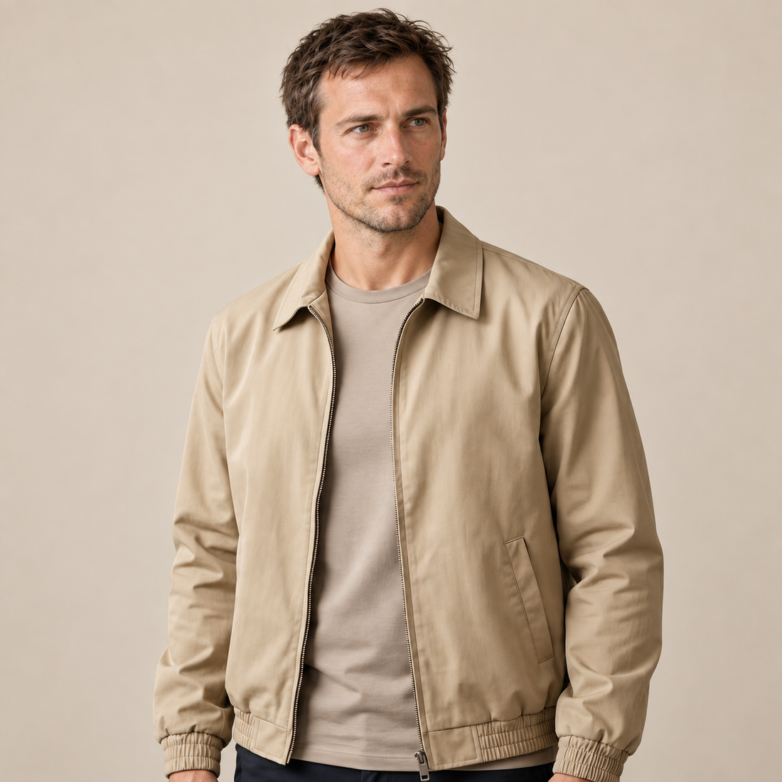 Men's Urban Casual Jacket with Zipper Details