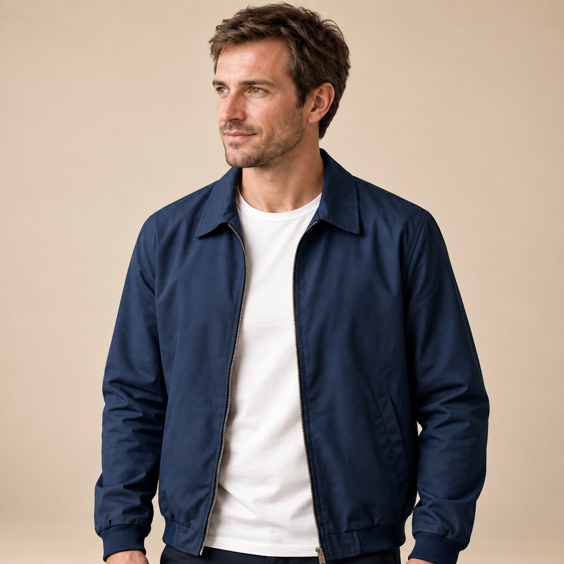 Men's Urban Casual Jacket with Zipper Details