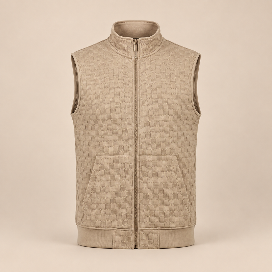 Men's Utility Zip Vest with Stand-Up Collar