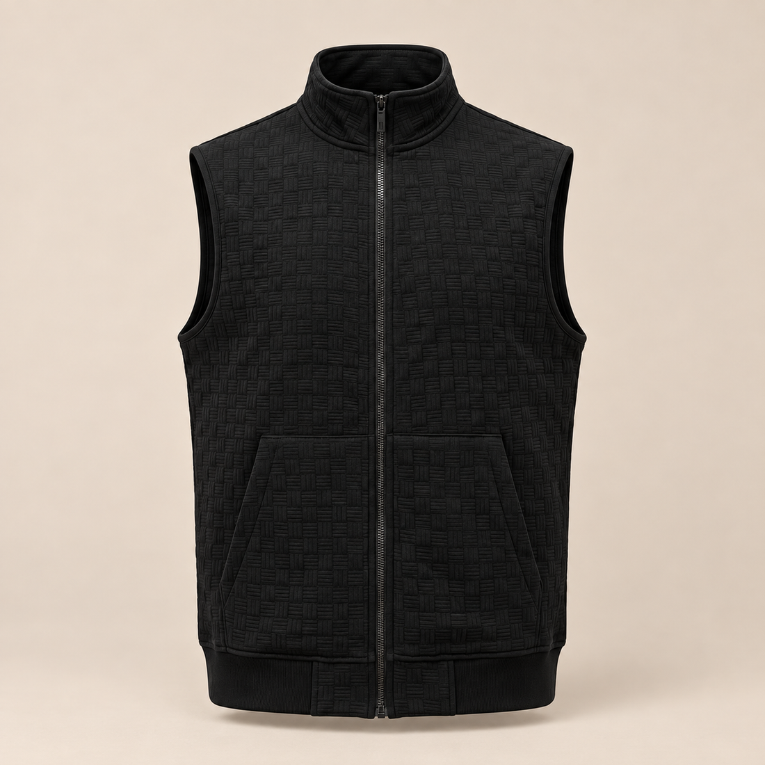 Men's Utility Zip Vest with Stand-Up Collar