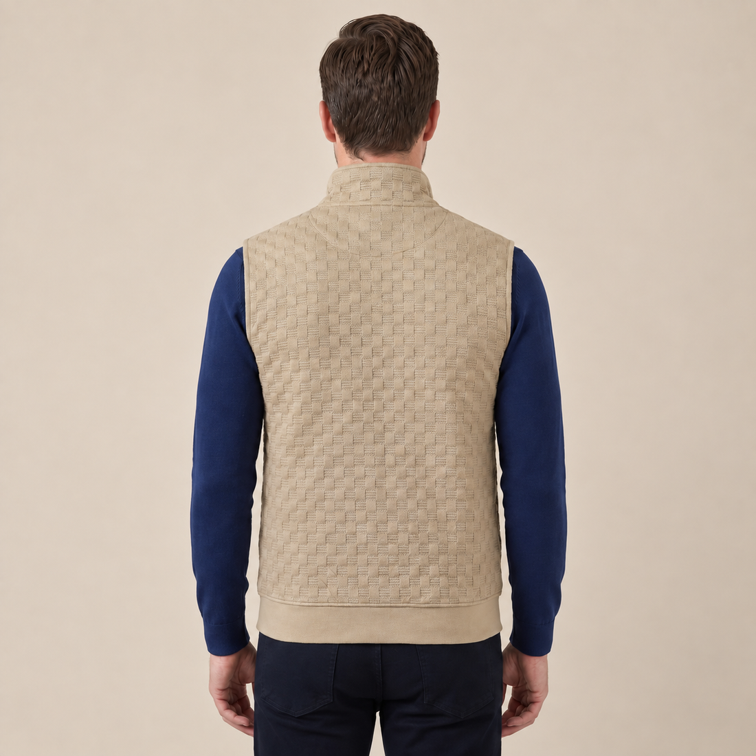 Men's Utility Zip Vest with Stand-Up Collar