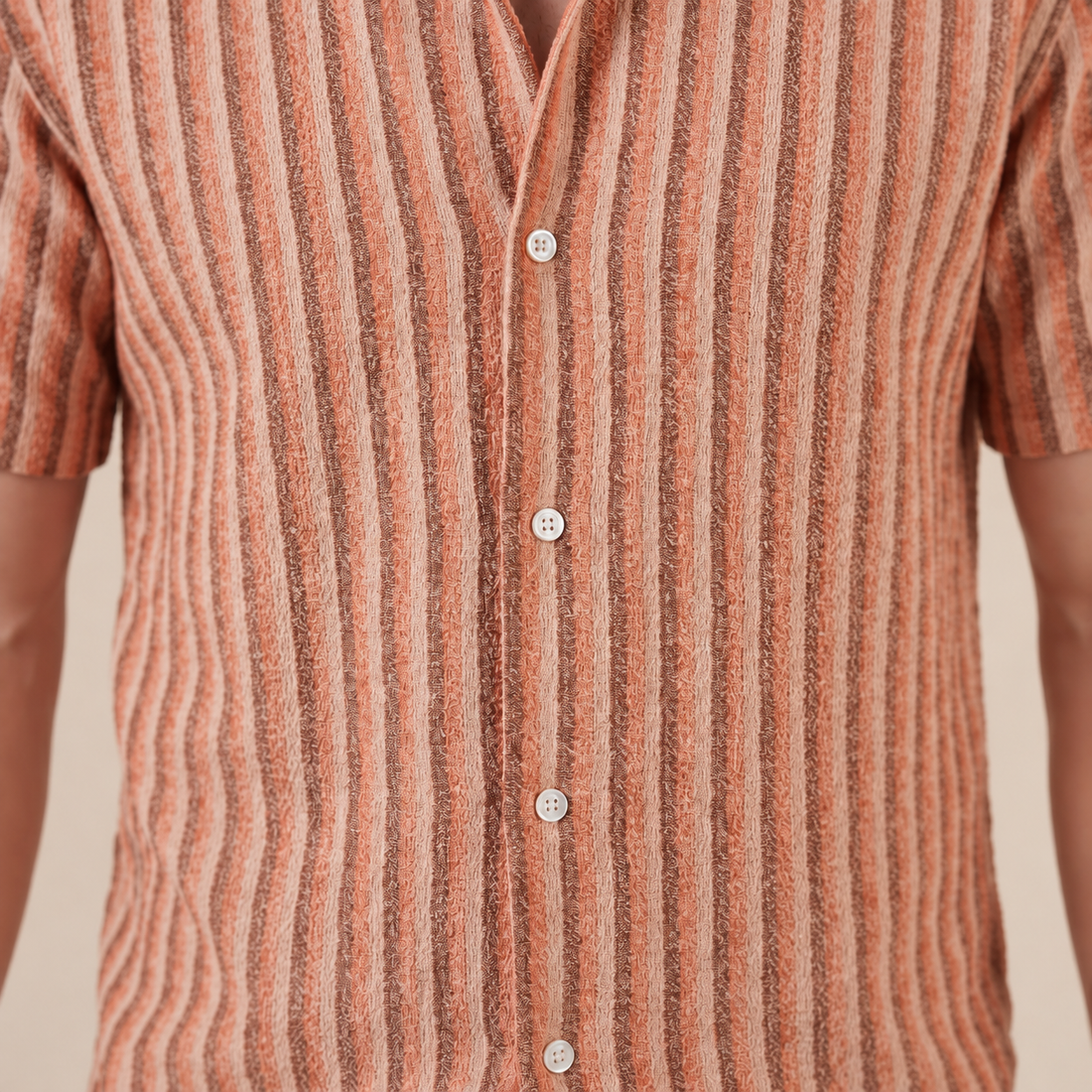 Men's Vertical Stripe Knit Resort Shirt
