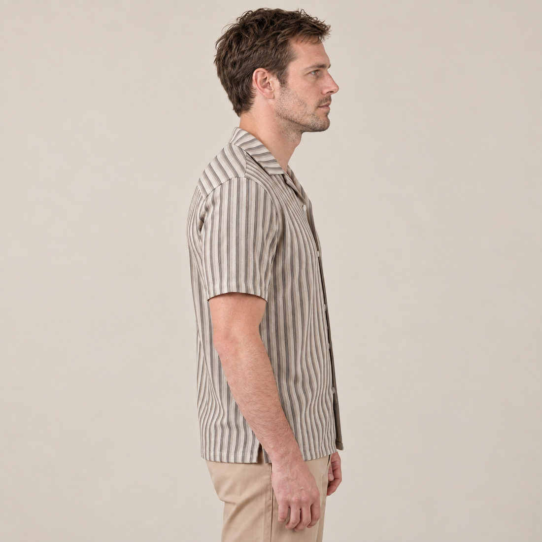Men's Vertical Stripe Knit Resort Shirt