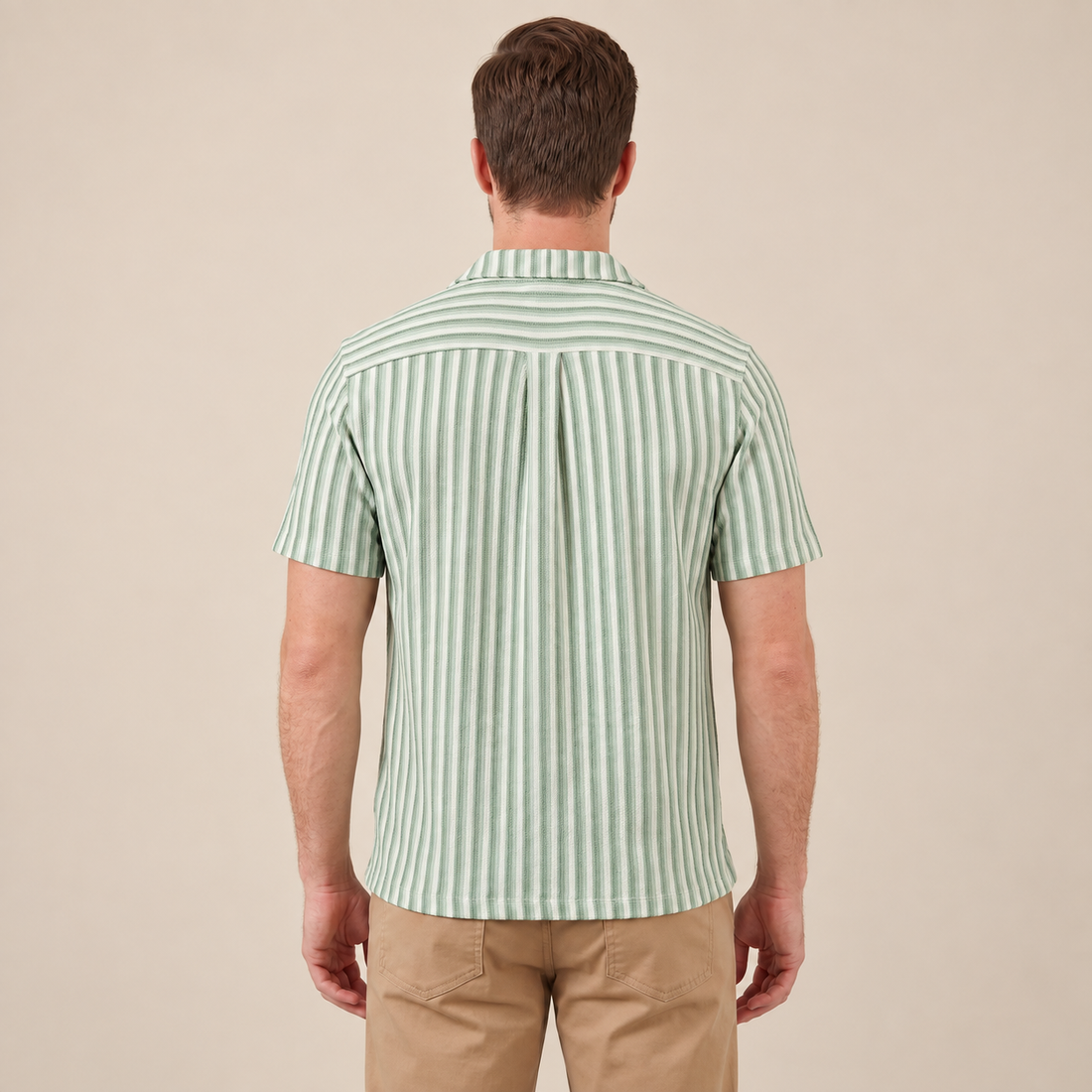 Men's Vertical Stripe Knit Resort Shirt