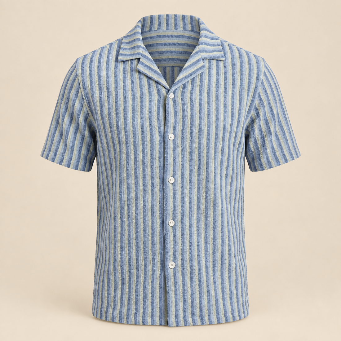 Men's Vertical Stripe Knit Resort Shirt