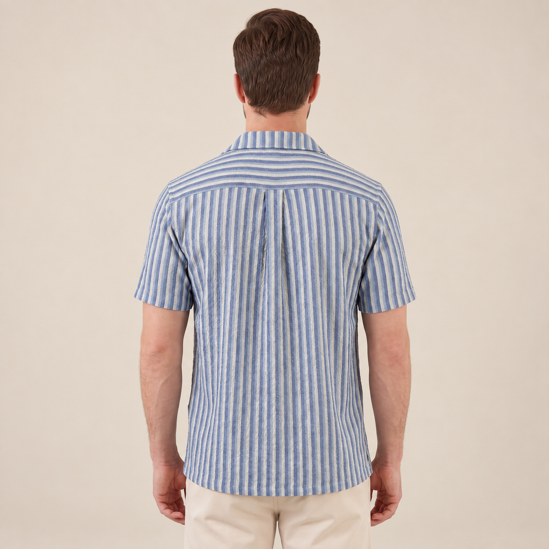 Men's Vertical Stripe Knit Resort Shirt