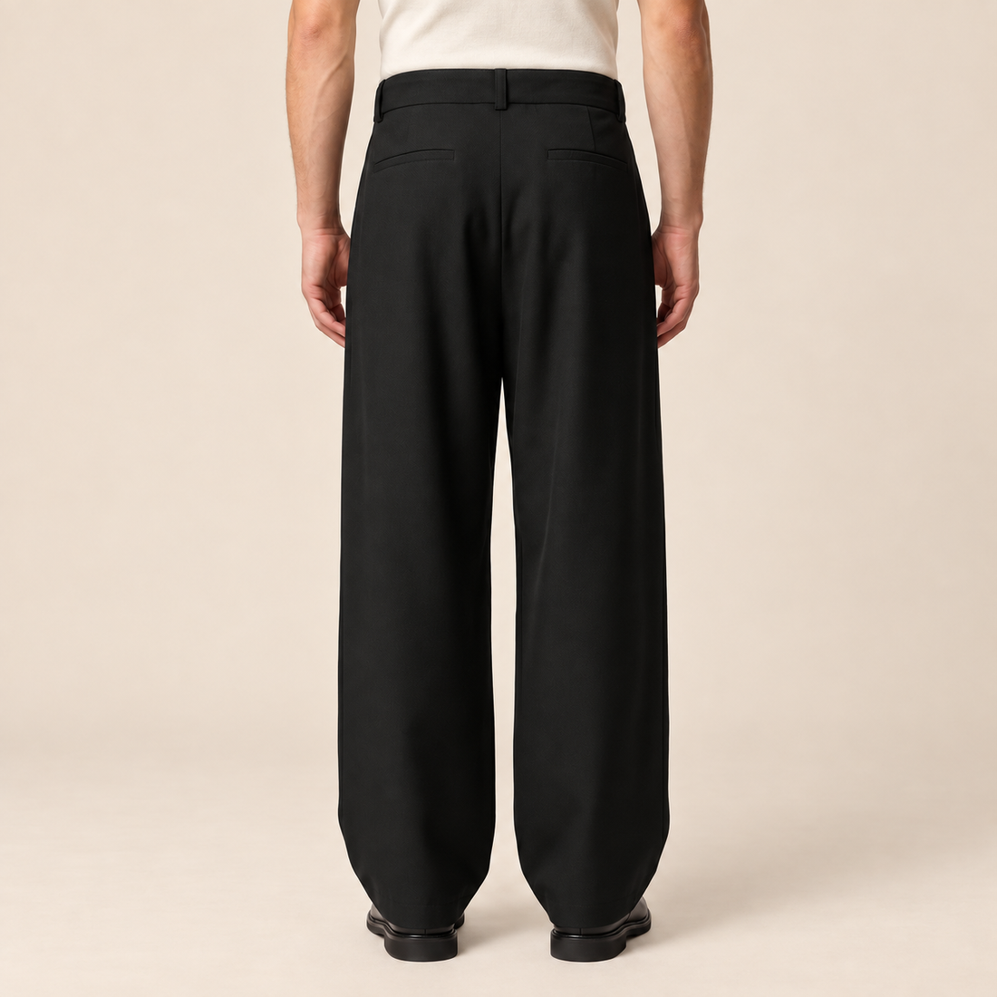 Men's Wide-Leg Belted Tailored Trousers
