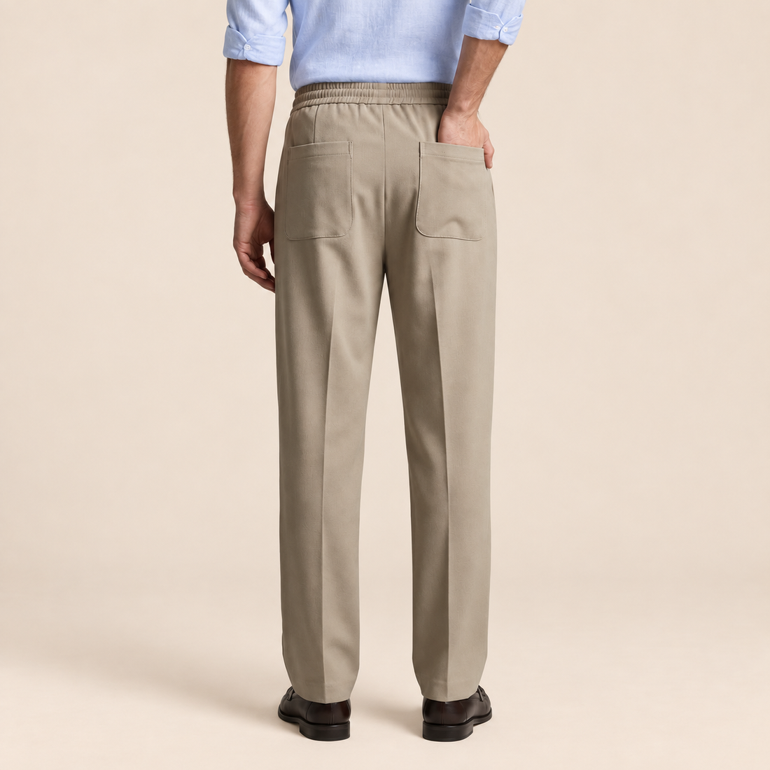 Men's Wide Leg Trousers with Drawstring