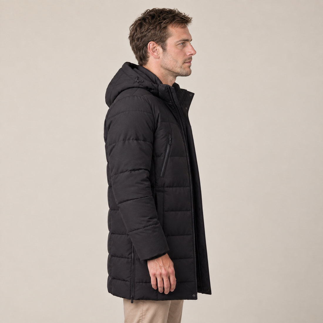 Men's Windproof Padded Parka Jacket