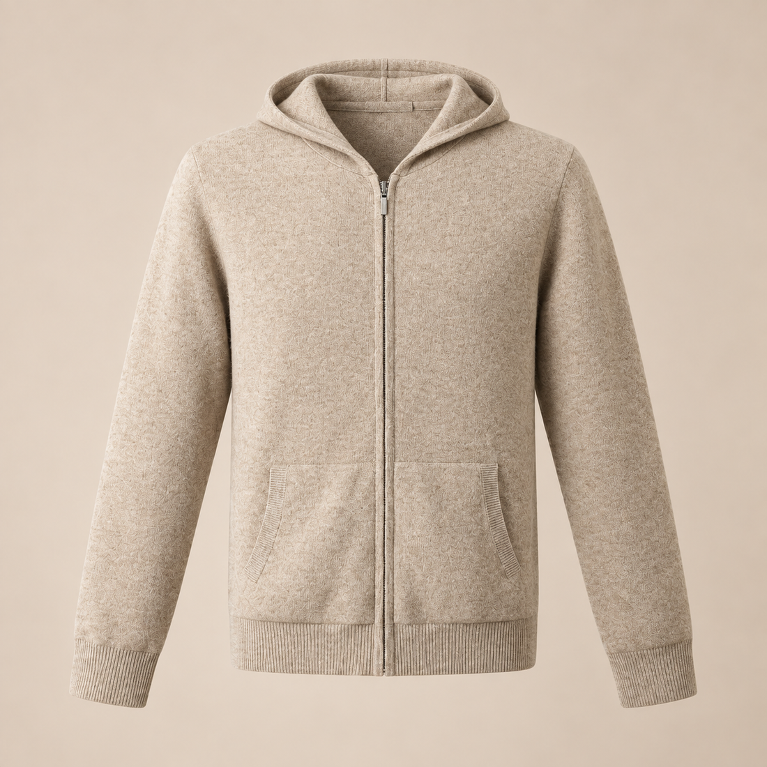 Men's Wool Full-Zip Knit Hooded Cardigan