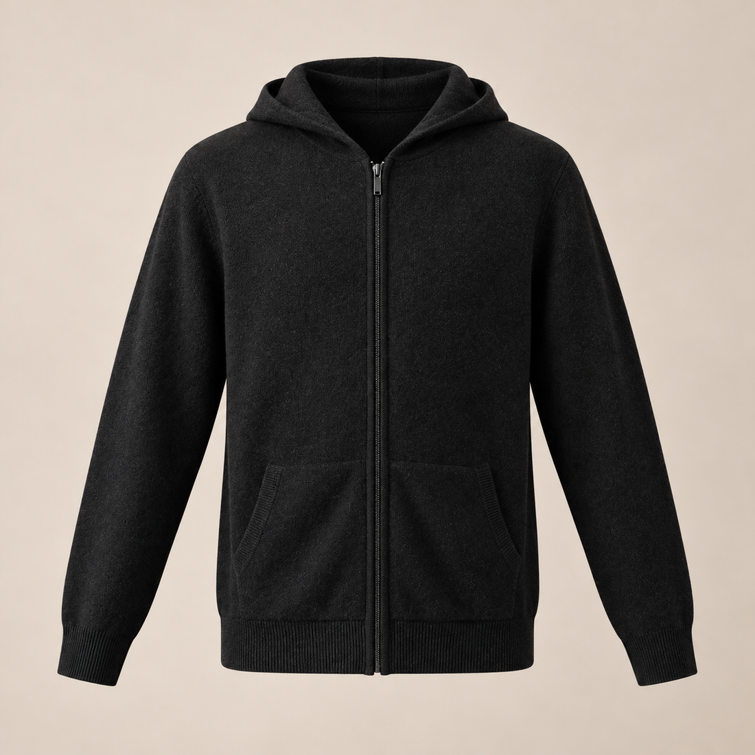 Men's Wool Full-Zip Knit Hooded Cardigan