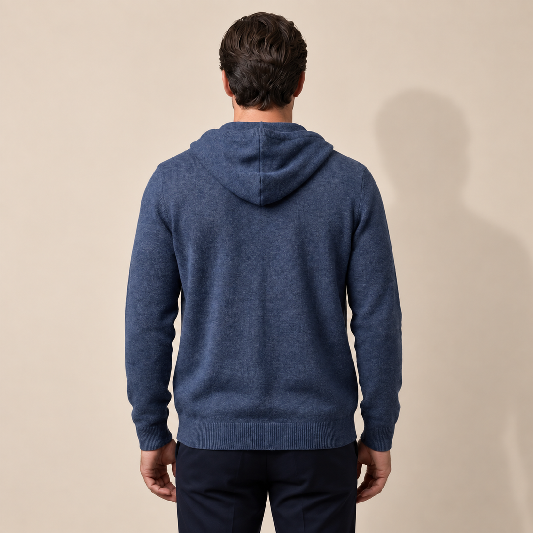 Men's Wool Full-Zip Knit Hooded Cardigan