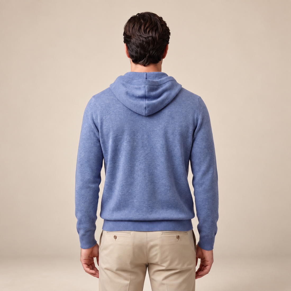 Men's Wool Knit Drawstring Hoodie