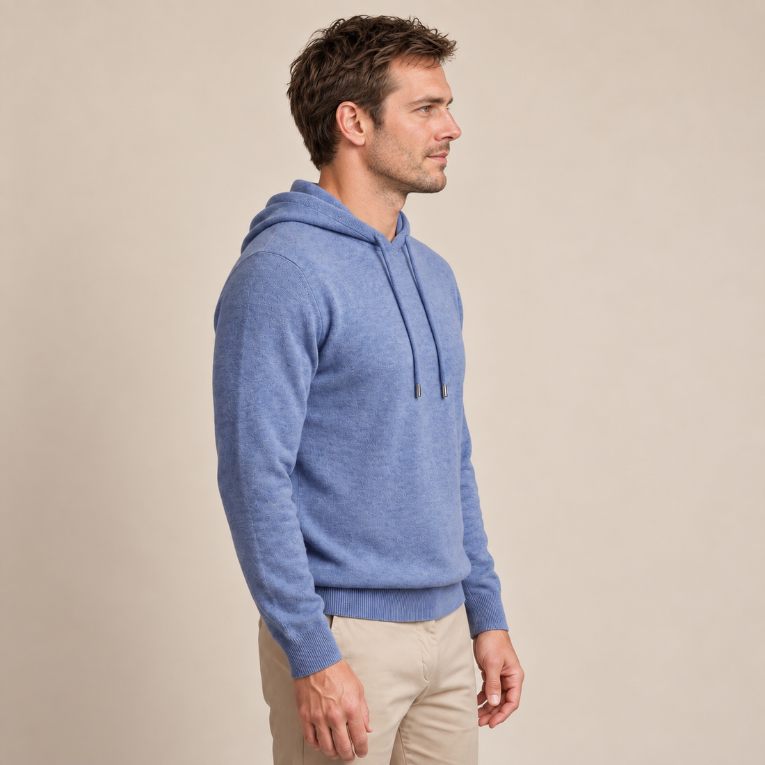 Men's Wool Knit Drawstring Hoodie