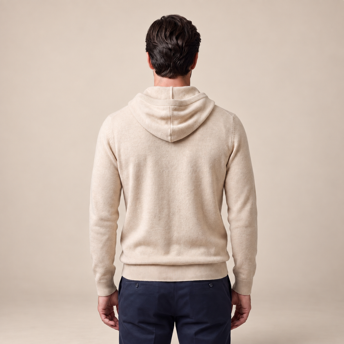 Men's Wool Knit Drawstring Hoodie