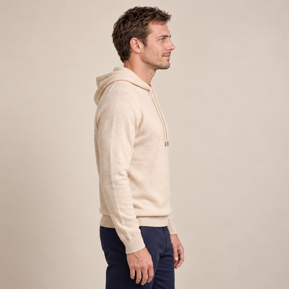 Men's Wool Knit Drawstring Hoodie