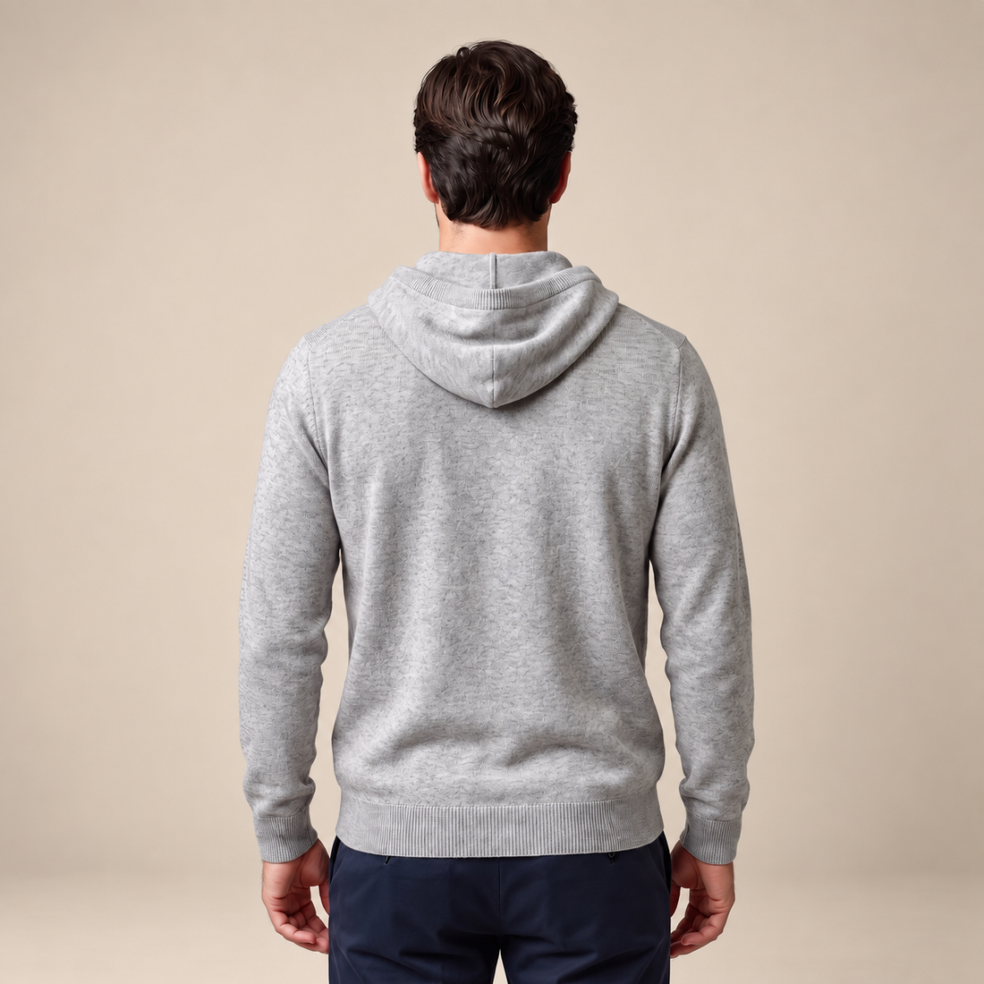 Men's Wool Knit Drawstring Hoodie