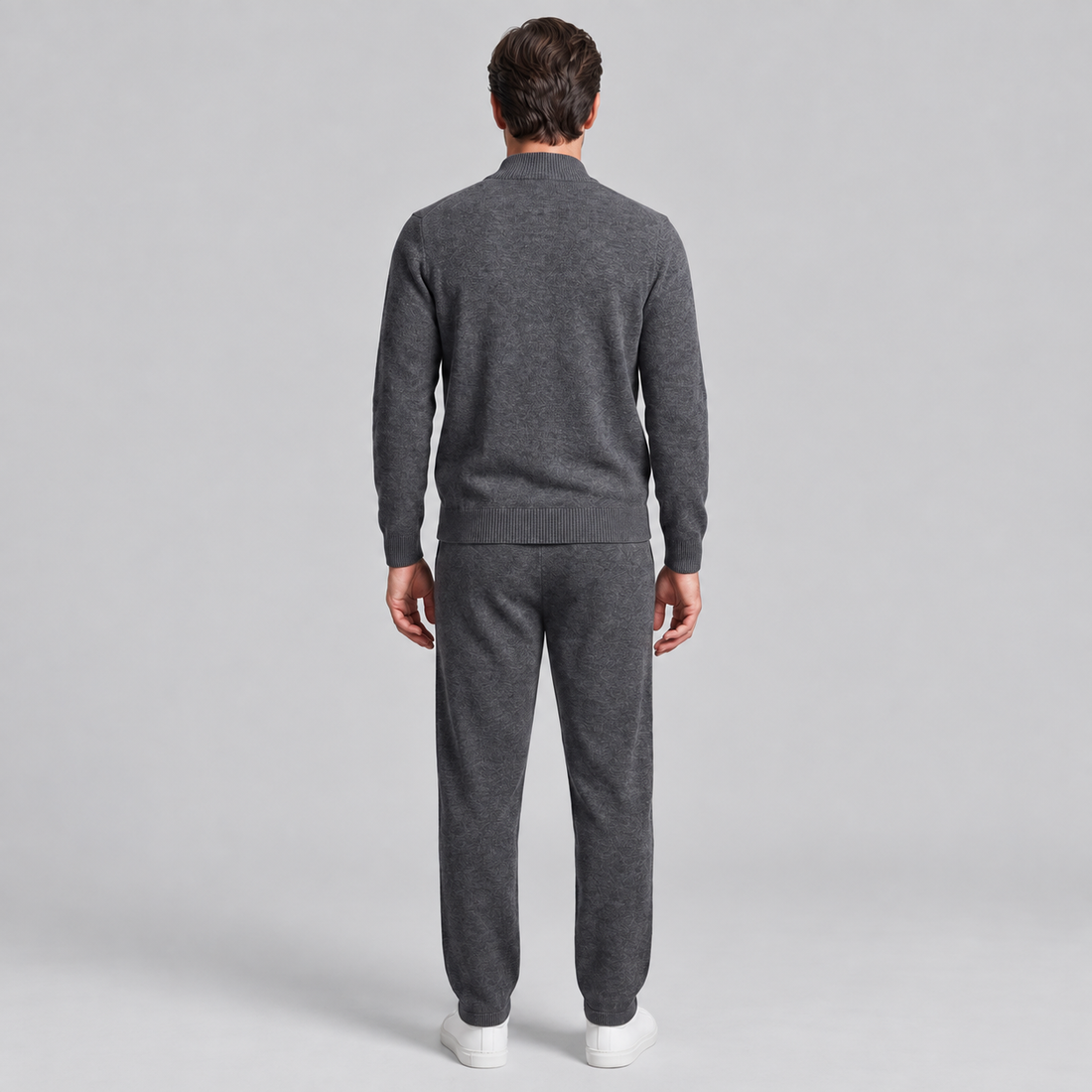 Men's Wool Knit Zip Cardigan and Trouser Co-ord Set