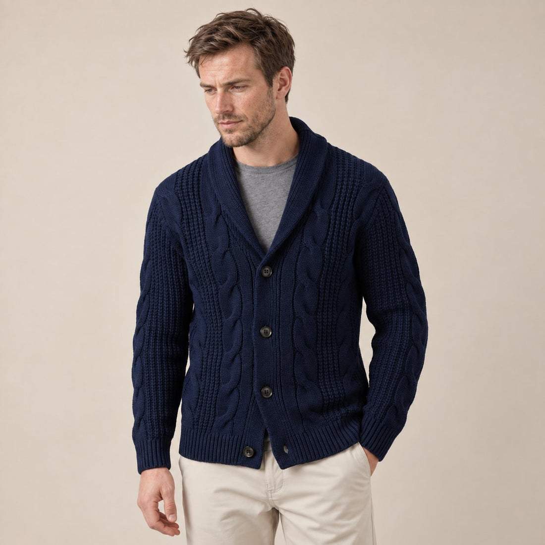Men's Wool Knitted Cardigan