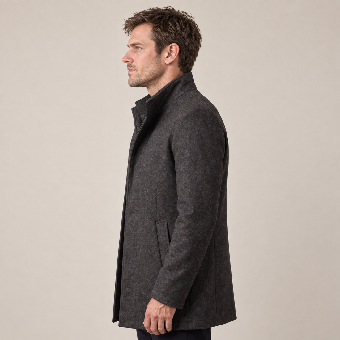 Men's Stand Collar Overcoat