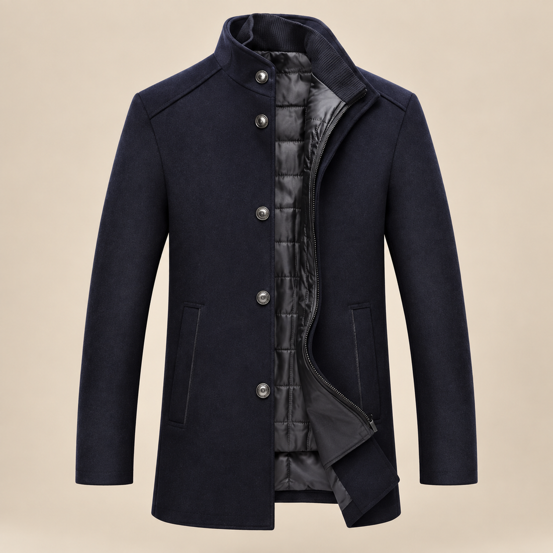 Men's Stand Collar Overcoat