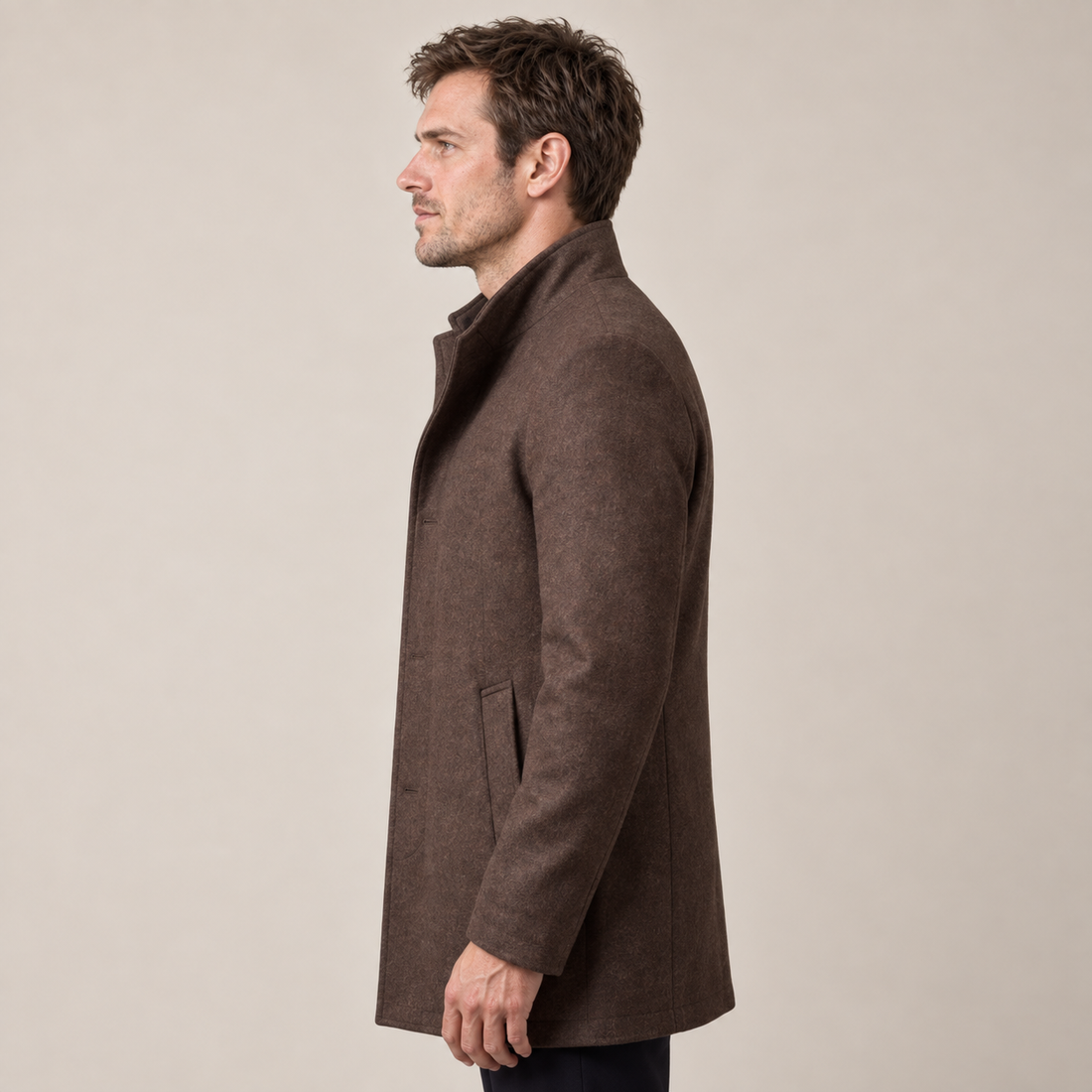 Men's Stand Collar Overcoat