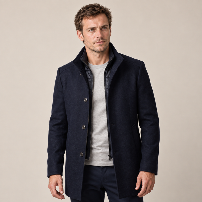 Men's Stand Collar Overcoat