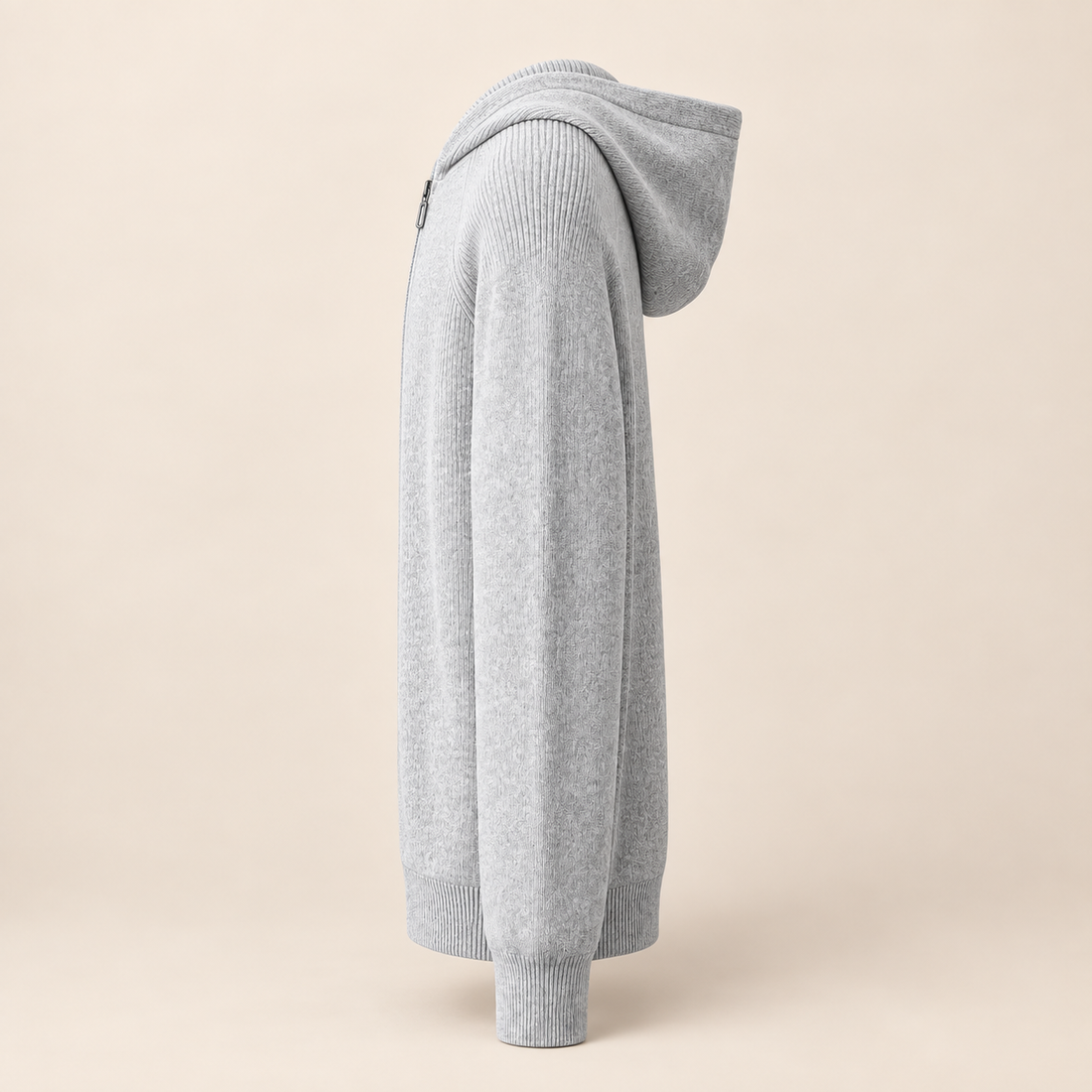 Men's Zip Up Knit Hoodie