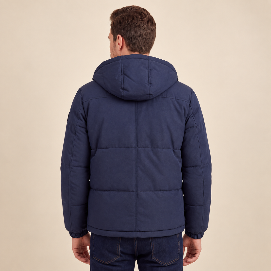 Navy Hooded Puffer Jacket