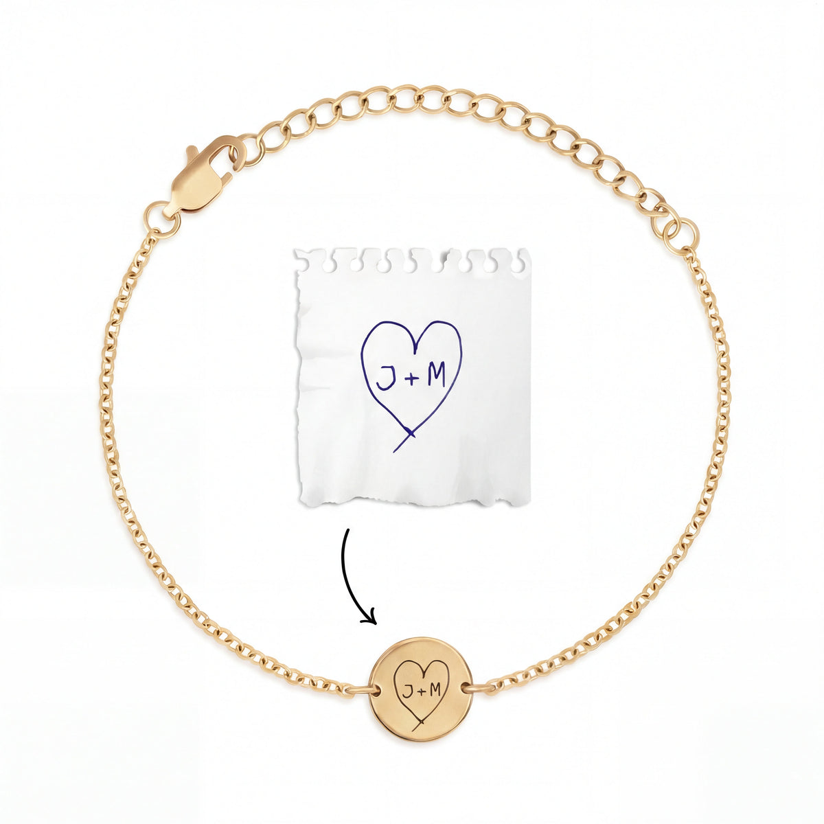 Personalized bracelet with your own handwriting/drawing