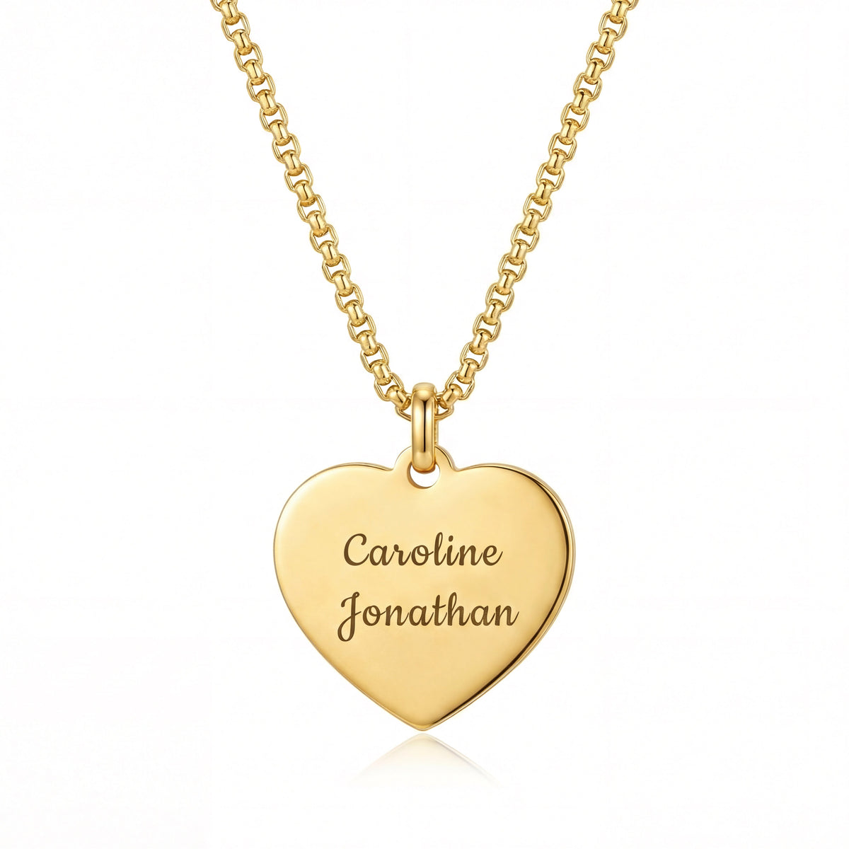 Heart necklace with personalized engraving