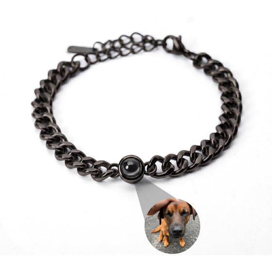 Personalized photo bracelet with your photo - Cuban chain