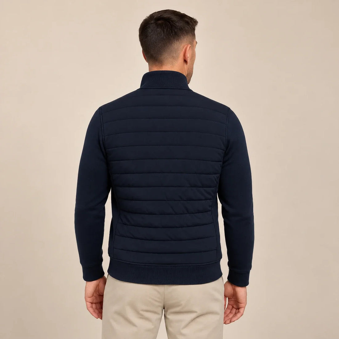 Men's Quilted Jacket Hybrid Knitted Sleeves