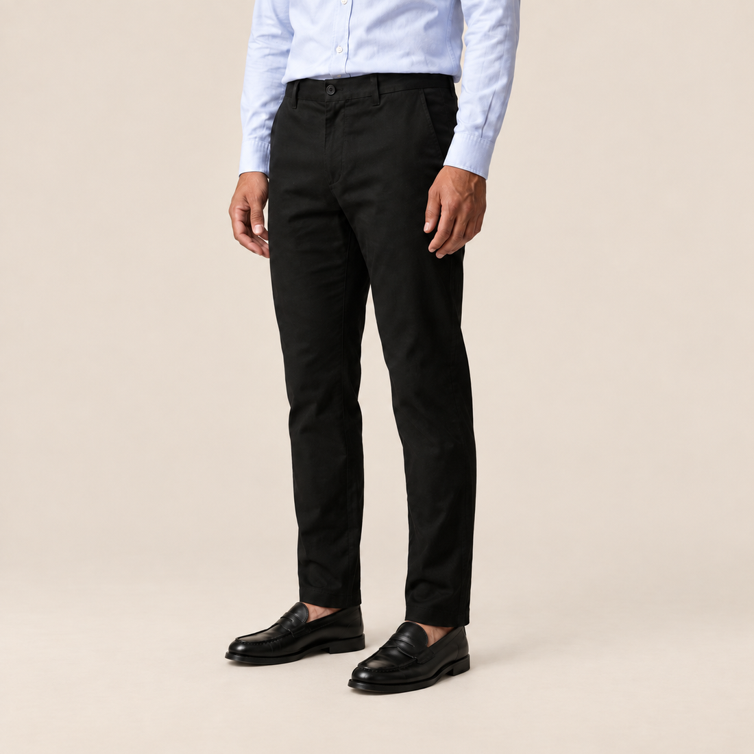 Men's Regular Fit Straight Leg Chino Trousers