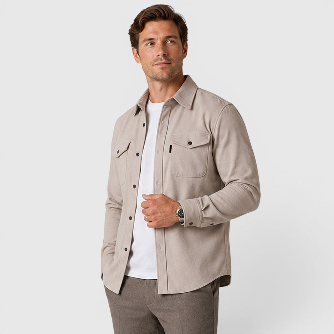 Men's Brushed Slim-Fit Overshirt