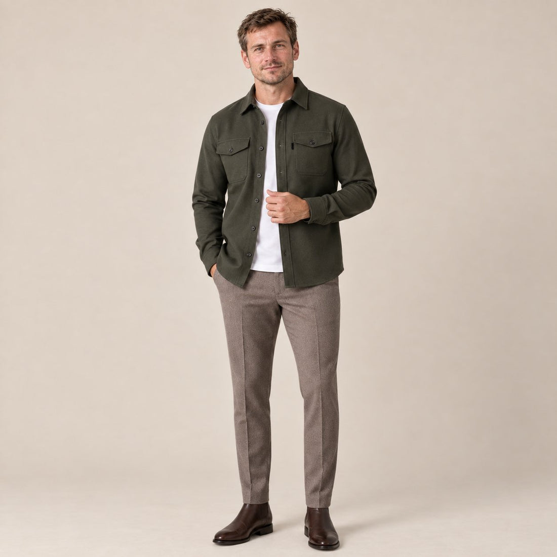 Men's Brushed Slim-Fit Overshirt