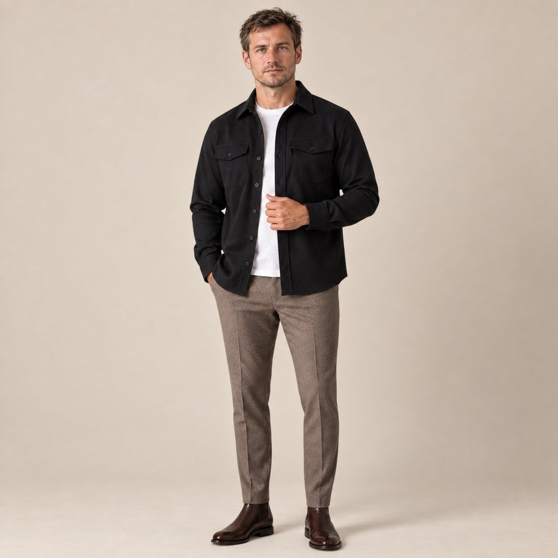 Men's Brushed Slim-Fit Overshirt