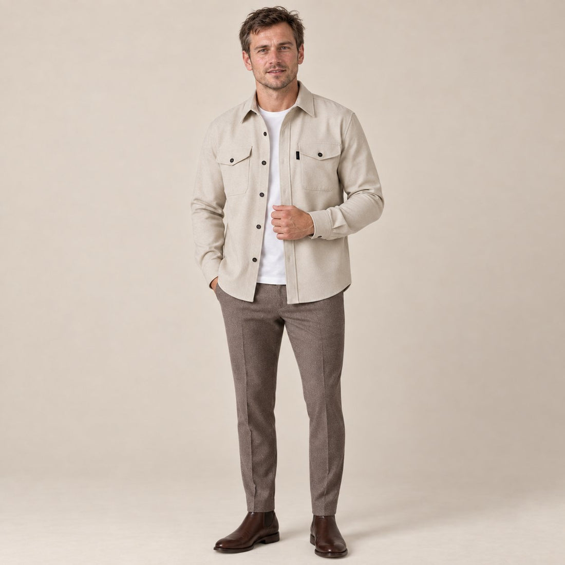Men's Brushed Slim-Fit Overshirt
