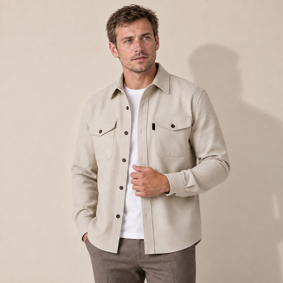 Men's Brushed Slim-Fit Overshirt