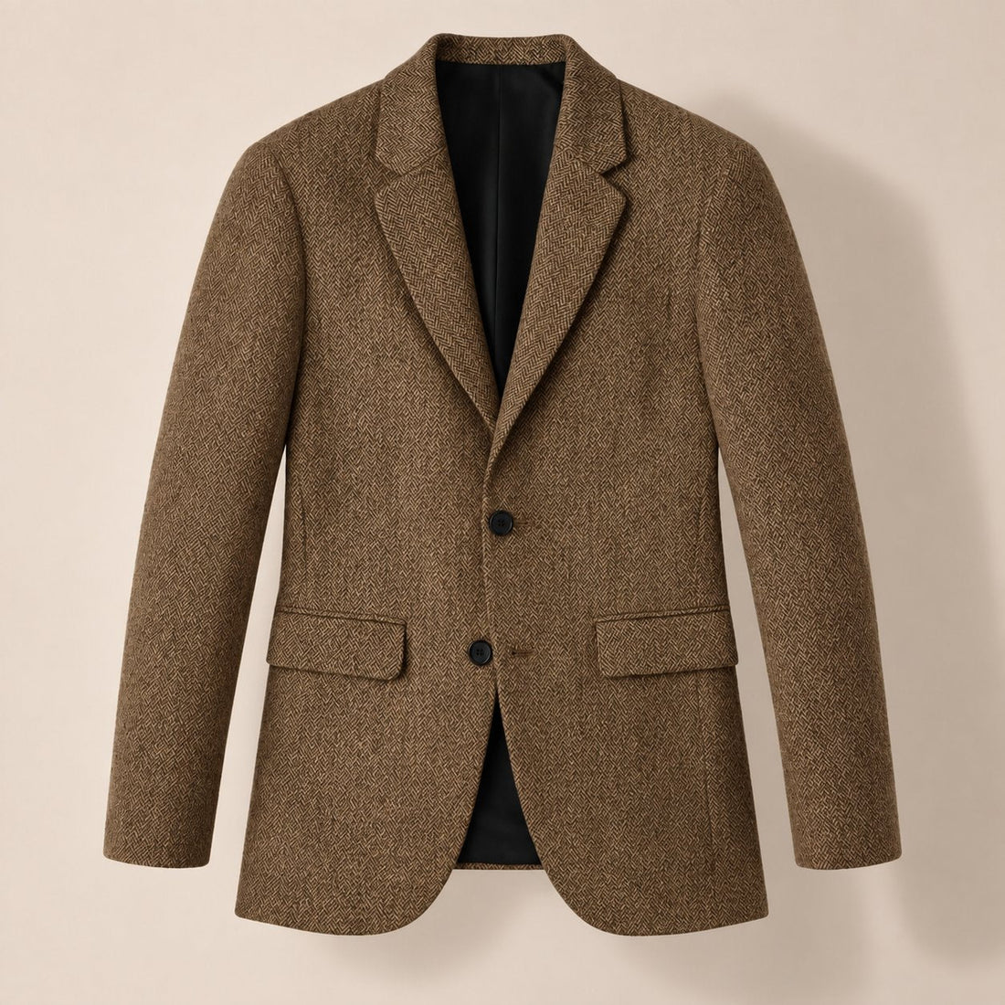 Men's Blazer Herringbone Wool-Blend Tailored
